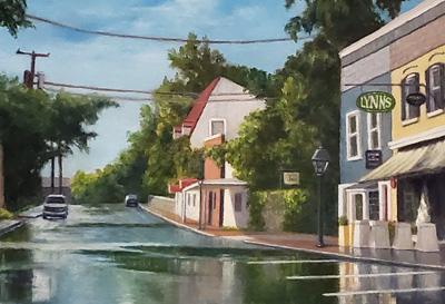 Occoquan Virginia, Mill Sreet painting by Tim Long
